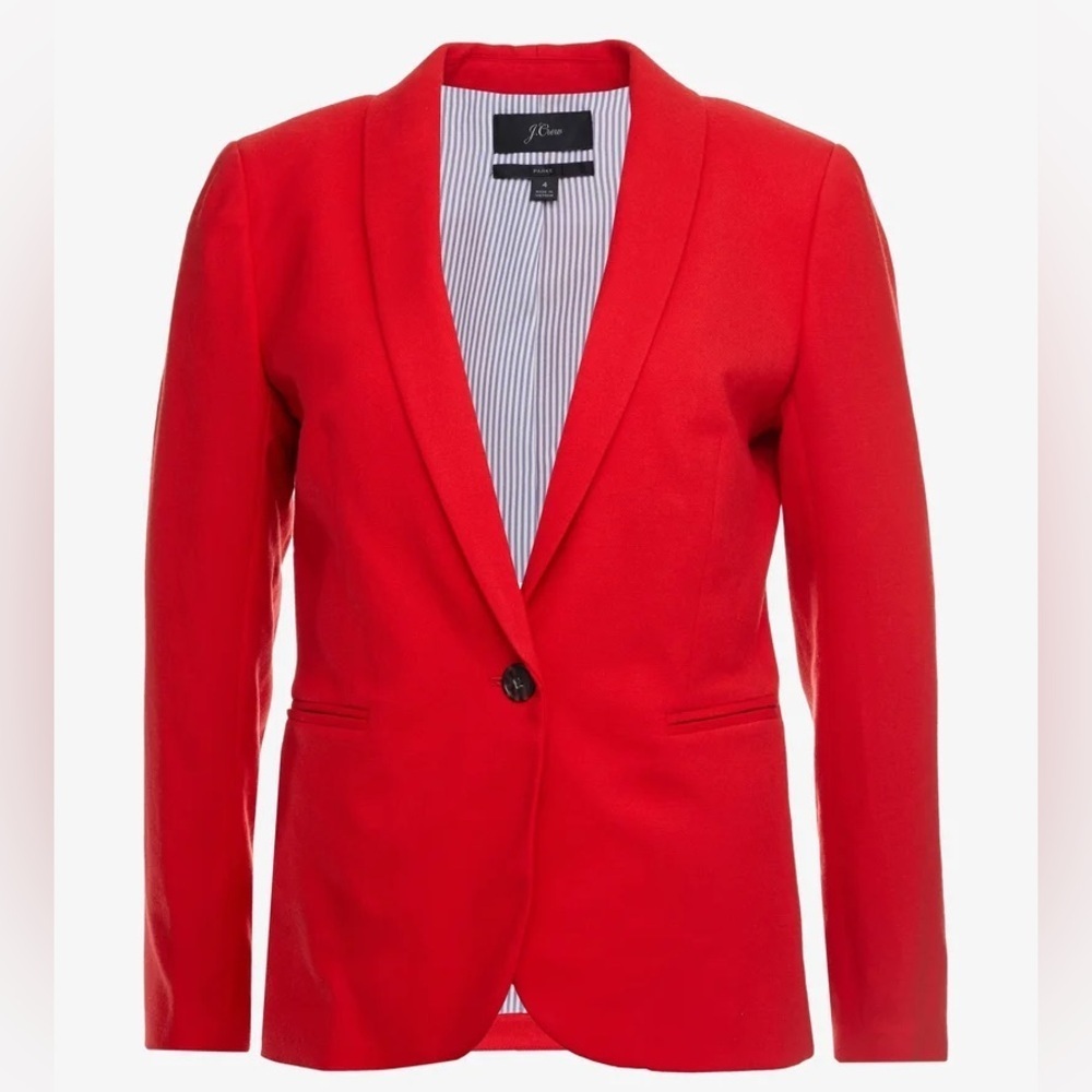 J. Crew Parke Blazer in Red Wool Flannel